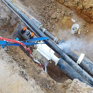 Rohrvereisen Einfrierung Rohrfrostung Rohrfrosten Rohre Rohrleitung frosten, Rohr Rohrgefrierung TAS Schwinghammer
